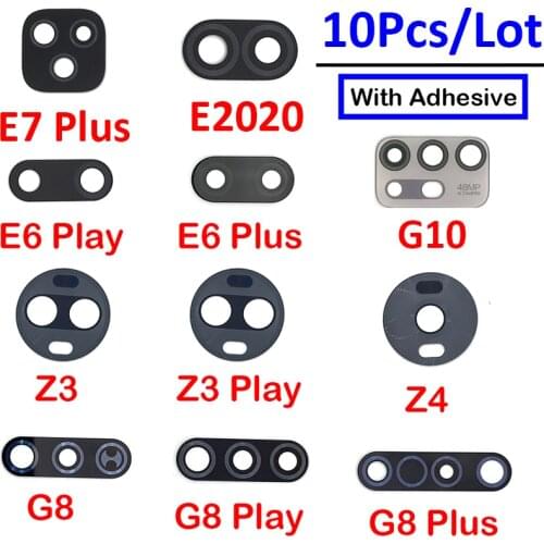 50Pcs Rear Back Camera Glass Lens Original For Motorola Moto E6 E7 G8 G9 Plus Z3 Z4 Play G8 Power Lite One Fusion Hyper E2020