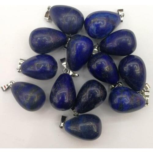 Wholesale fashion 12PCS natural Epidote stone pendants charms water drop pendant for Necklaces jewelry making