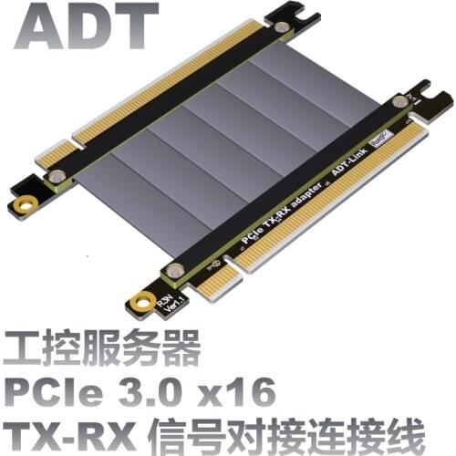 PCIE X16 extension line x16 male to female pcie tx-rx signal exchange line PCIe3.0x16 gen3 128G/bps High speed transmission