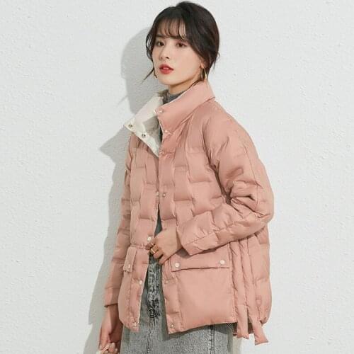 Autumn And Winter Down Jacket Women Fashion Warm Long Sleeve Loose Pocket Parka 2021 new Casual Coats Female