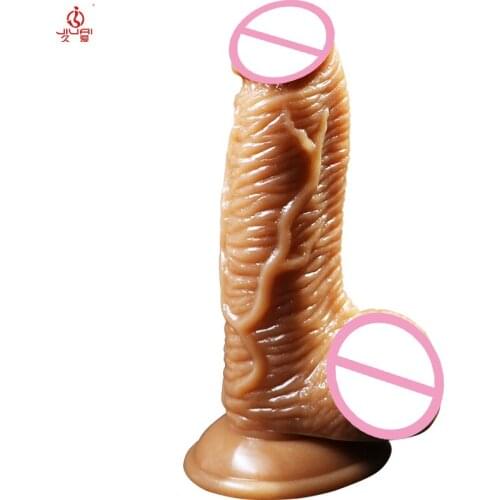 Jiuai Soft Material Realistic Big Dildo Women Sex Toys Anal Masturbators for Couple G-Spot Stimulate Products