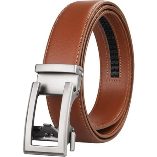 New Brand Designers High Quality Mens Belts Luxury Automatic Buckle Genuine Leather Brown Belts for Mens 3.5 Width