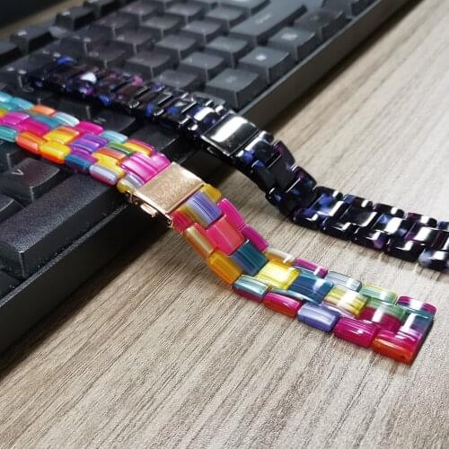 22mm 20mm Thin Resin Band for Samsung Galaxy Watch 3 41mm/45mm/Active 2 1 40mm 44mm/42mm/46mm Strap Smooth Bracelet for Gear S3