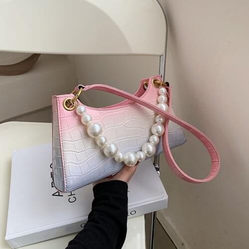 Luxury Handbags Women Bags Designer Leather Gradient Color Shoulder Bags For Women 2021 Vintage Solid Totes Female Vintage Bag