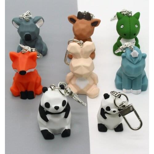 Silicone Animal Keychain For Women Mem Jewelry Lovely Dinosaur Rabbit Panda Deer Unicorn Koala Key Holder Bag Car Doll Keychain