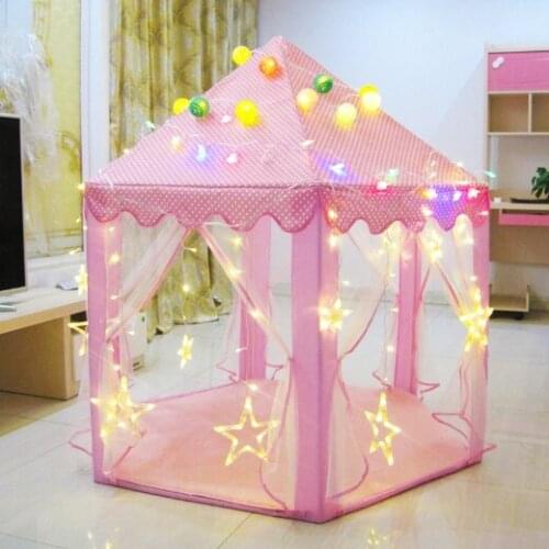 Brand New Kids Play Tents,Princess Castle Play Tent Girls Playhouse Toy Game House With A String Of 40 Stars Easy To Clean