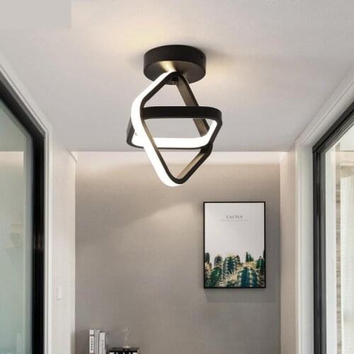 Modern Led Ceiling Lights For Hall Entrance Balcony Round Triangle Square Shape Iron Lighting Dropshipping Plafonnier Luminaria