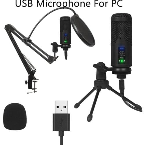 BM-65 USB Microphone For PC for Computer Laptop Cardioid Studio Recording Vocals Voice Over YouTube Live Broadcast Accessories