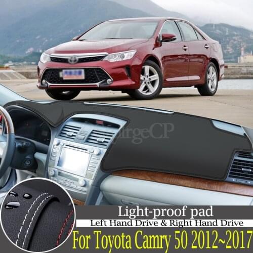 High-quality leather instrument panel protection pad and light-proof pad for Toyota Camry XV50 2012~2017 car styling accessories
