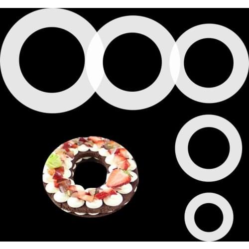 YOMDID 5pcs/Set Round Cake Mold PET Cookie Pastry Mould DIY Chocolate Dessert Cake Decoration Tool Bakeware Kitchen Accessories