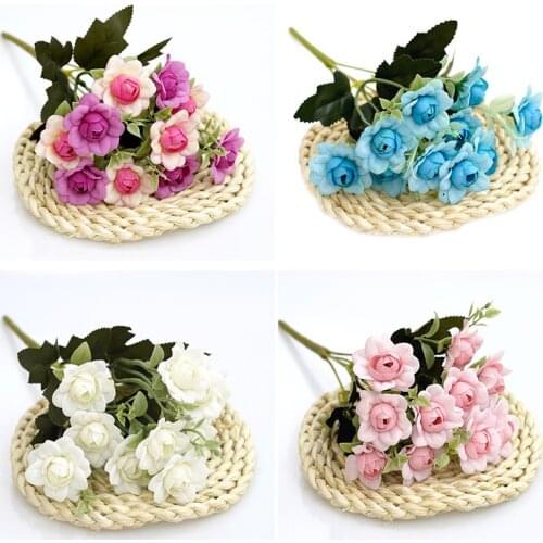 10 beautiful roses and peony artificial silk flowers small bouquets for family gatherings Christmas spring wedding decoration fa