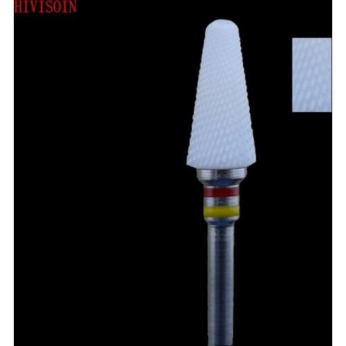 2Pcs/Lot Conical Shape- Cross Cut - White Zirconia Ceramic Dental Lab Burs - ISO 201 (XXF) 0802.060