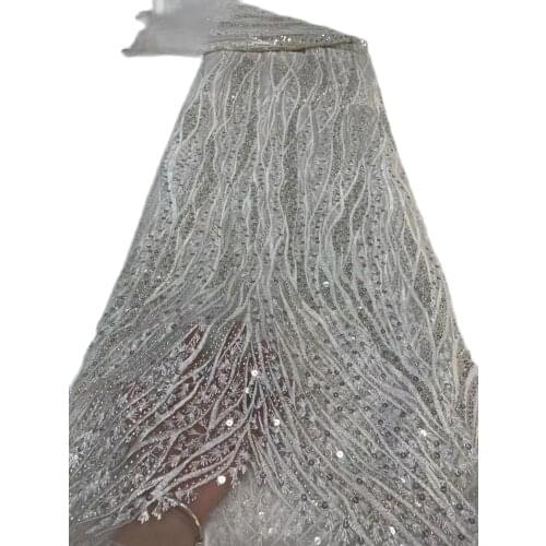 Hot Sale Luxury Sequin Lace Fabrics African Mesh Lace Fabric 2021 High Quality Nigeria French Tulle Mesh Lace Fabric For Bridal