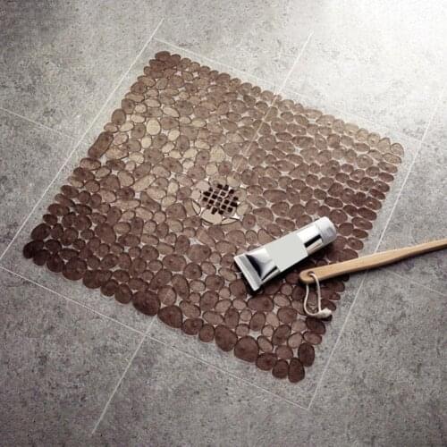 4 Colors Flexible Floor Mat Wear-resistant Strong Adsorption Sturdy PVC Anti-slip Square Ground Floor Pad Cushion for Daily Use