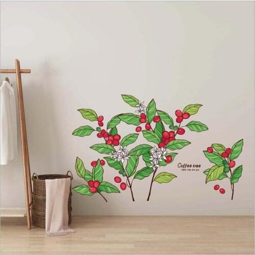 4PCS New Folding Version Of Coffee Tree Creative Wall Stickers Living Room Background Home Decoration