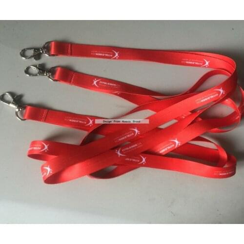 50pcs/Lot Promotion Red Lanyard With Custom Logo Print Cheap Office Lanyard with metal Swivel Hook 15MMX90CM