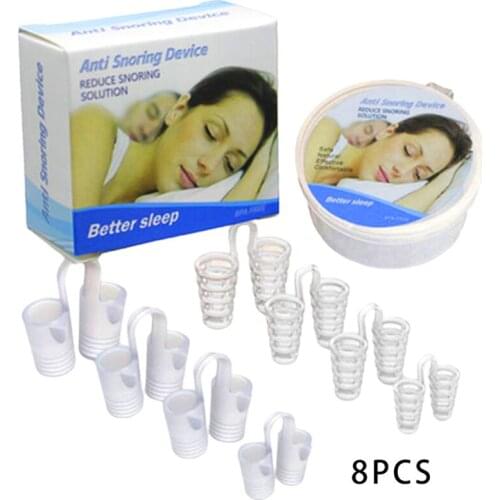 8pcs Anti Snore Apnea Nose Clip Anti-Snoring Breathe Aid Stop Snore Device Sleeping Aid Equipment Stop Snoring