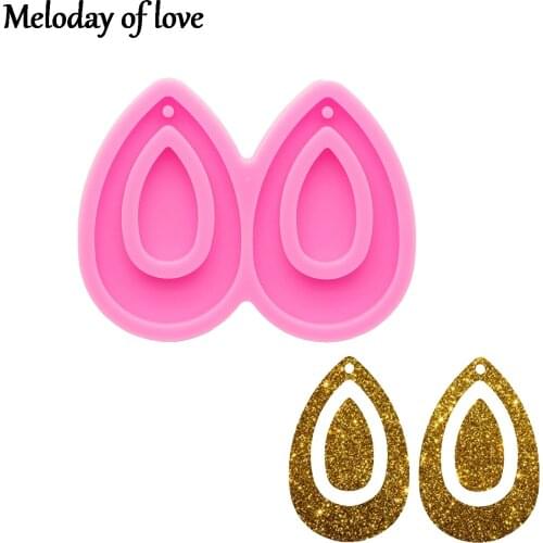 Shiny Glossy tear drop hoop earrings silicone mold diy epoxy resin molds jewelry making custom mould DY0251
