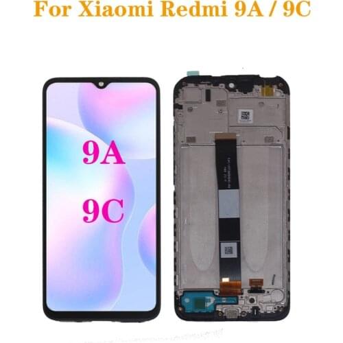 6.53'' AAA quality Display For Xiaomi Redmi 9A 9C LCD Display Touch Screen Glass Panel Digitizer Assembly With frame Repair kit