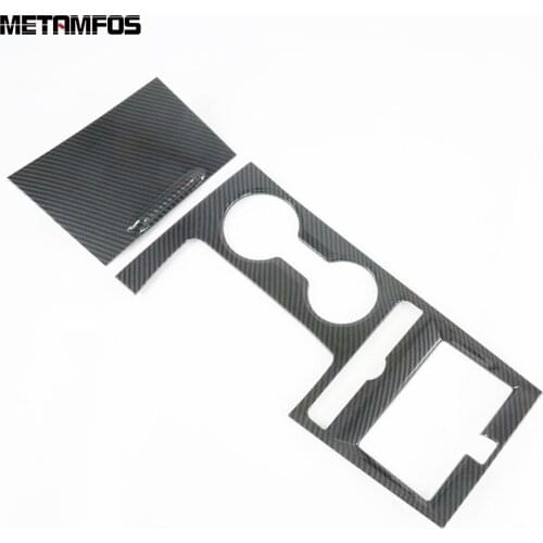 For Kia Optima 2021 2022 Cup Holder Water Bottle Frame Gear Shift Box Cover Trim Carbon Fiber Interior Accessories Car Styling