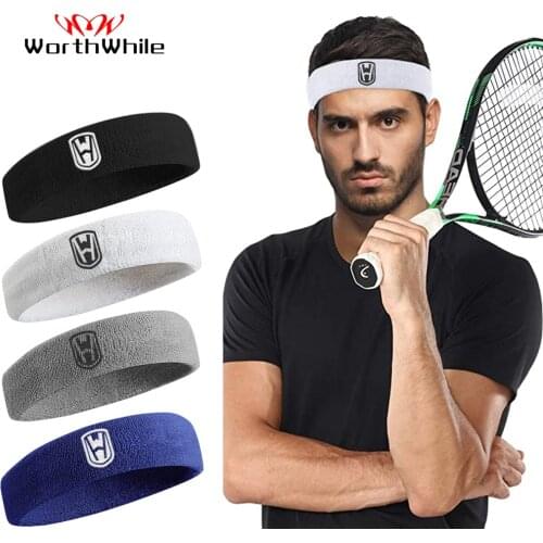 WorthWhile Cotton Athletic Headband Elastic Sweatbands Women Men Basketball Sports Gym Fitness Sweat Band Volleyball Tennis
