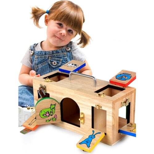 Montessori Lock Box Toy Learning Education Toys Memory Board Game Practical Life Skill Toy Boys Girls Travel Toys