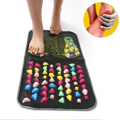 Foot Massage Mat Walk Cobblestone Foot Massager Acupoint Mat Reflexology Square Foot Massager Cushion for Relax Your Feet