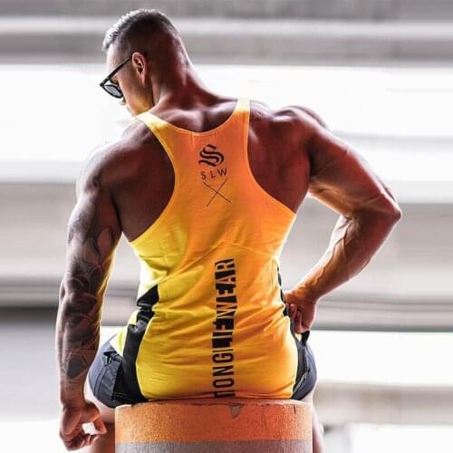Brand Clothing Workout Vest Gyms Back Tank Top Men Bodybuilding Sleeveless DO THE WORK Muscle Tank Top Size M-XXL