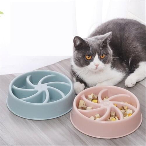 Slow Eating Dog Bowl Anti Choke Cat Feeding Dish Pet Feeder Healthy Diet Puppy Prevent Obesity Plastic Food Bowls