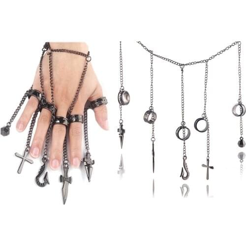 MIQIAO X Hunter Cross Sword Anchor Japan Ninja Rings Chain for Men Women Lover Friends Gift Fashion Jewelry Bague Femme Vintage