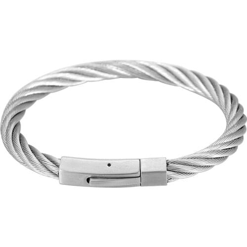 MJB0529 Fashion Stainless Steel Triple Three Stackable Cable Wire Twisted Cuff Bangle Bracelets Set for Women Men
