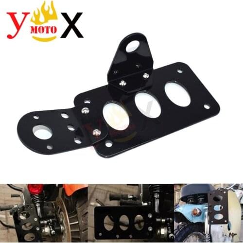 Motorcycle 7/8" 22mm Registration Plate Holder Aliminum License Bracket For Harley Retro Old School Cruiser Bobber Metric Bikes