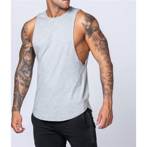 Mens Tank Tops Shirt Gym Tank Top Fitness Clothing Cotton Sleeveless Vest Man Plain Canotte Bodybuilding Stringer Tanktop
