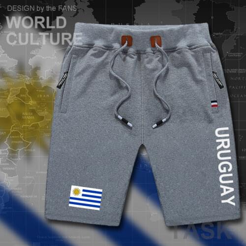 Uruguay Uruguayan mens shorts beach man mens board shorts flag workout zipper pocket sweat bodybuilding 2017 cotton brand URY