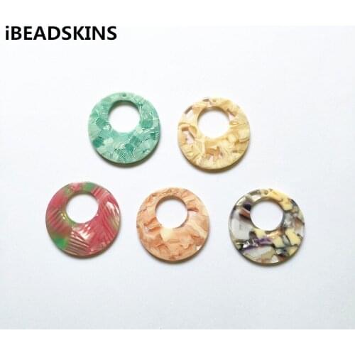 New arrival! 32mm 50pcs round-shape acetic acid charm for stud earrings,earrings accessories,Earring parts,jewelry DIY