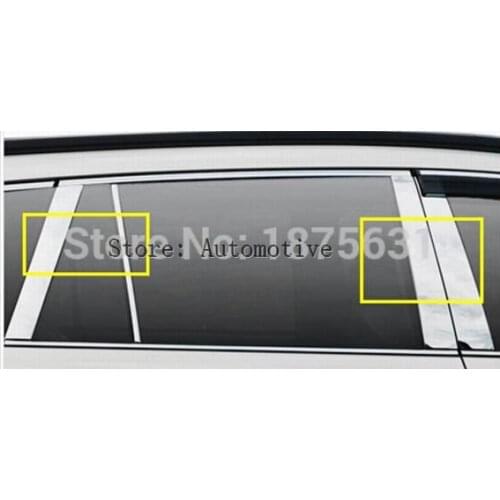 Stainless Steel Window Trim Center Pillar Trims 8pcs For Subaru Outback 2010 2011 2012 2013
