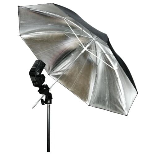 Wholesale FOTGA 33"83cm Photo Studio Flash Light Reflector Reflective Black Sliver Umbrella