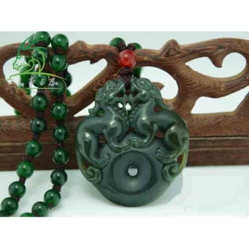 Natural Hetianqingyu natural jade A cargo pendant Lucky brave brave generations of fortune free shipping