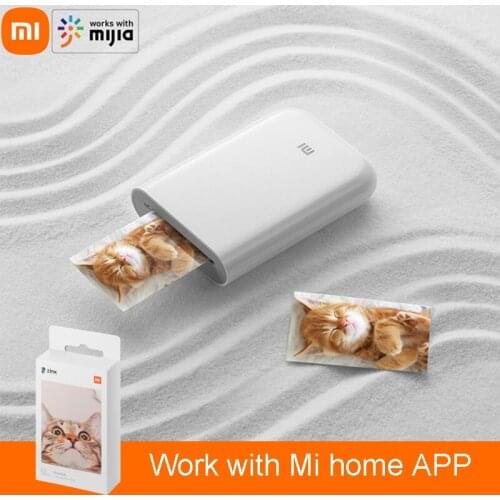Xiaomi Portable Pocket Printer 300dpi Mini AR Picture Printers with DIY Share 500mAh Photo Printer Zink Paper