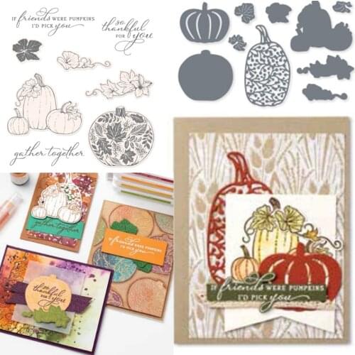 PUMPKIN Stamps and Dies Christmas New Stamps and Dies 2021 Stencils for Decor Metal Die Cutters for Scrapbooking Stamping