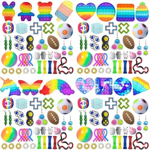 Fidget Toys Game For Adult Kid Push Bubble Autism Special Needs Stress Reliever Squeezesensory Toy simple dimple Gift Box