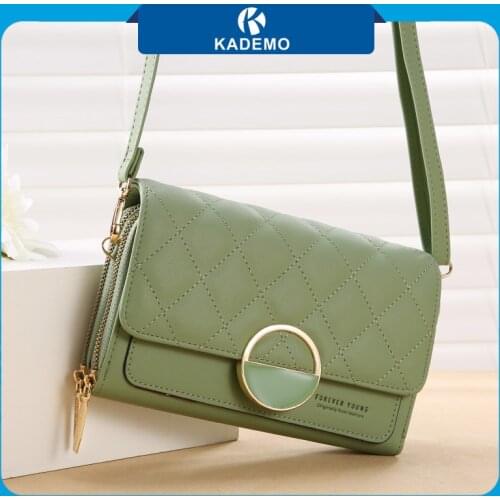 KADEMO Shoulder Bags for Women New 2021 Crossbody Bags Purse Handbag Fashion PU Leather Rhombus Small Square Messenger Bags
