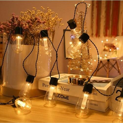 New 10/20 LED Retro Bulb Solar Light Fairy LED String Fairy Light Solar Garland Garden Christmas Decoration Outdoor