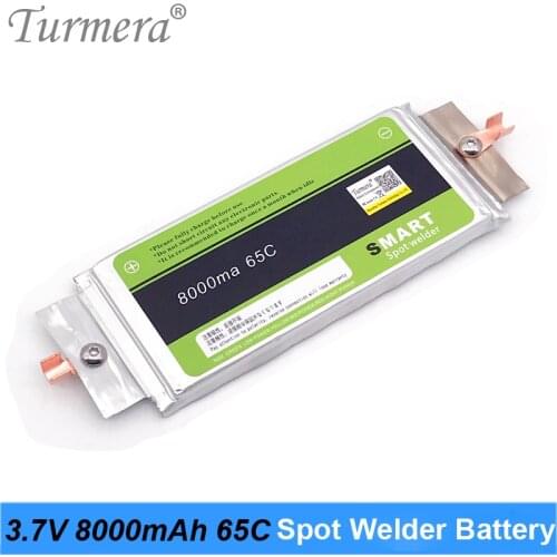 Turmera 3.7V 8000mAh 65C Spot Welder Lithium Battery High Drain 500A Discharging Current for 12V Uninterrupted Power Supply Use