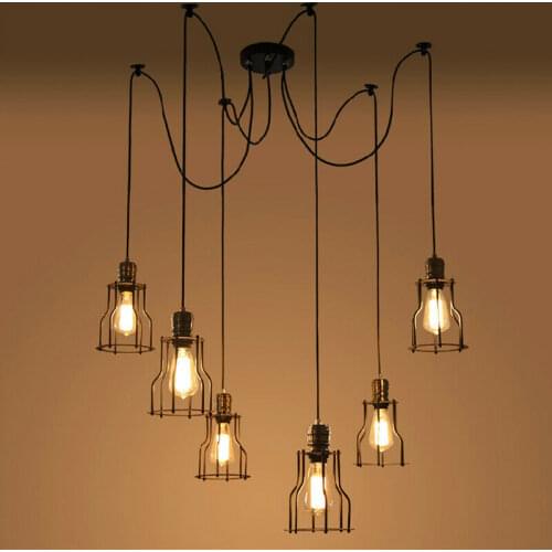 Retro Vintage Chandelier Ceiling Spider Light Bar Villa Hotel Home Living Room Dining Room Bedroom Pendant DIY Lamp PA0540