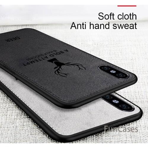 Back Cover Phone Case For iPhone XR X XS Max 6S 7 8 6 S Plus Deer Pattern Cloth Texture Cases Shockproof Bags Shell pone