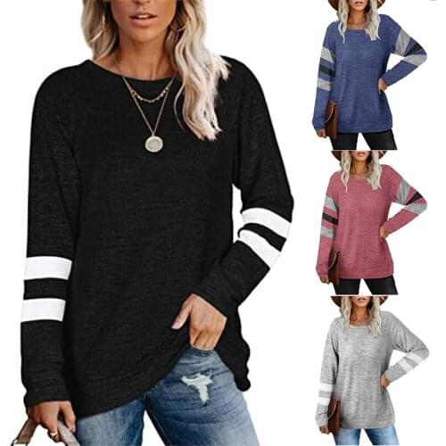New Long Sleeve Shirt For Women Jumper Ladies Solid Casual O Neck Womens T-shirts Pullover Loose Tops