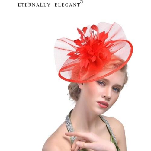 Classic Feather Hat Bridal Feathers Fascinator Women Hat Bridal Headwear Wedding accessories EE2404