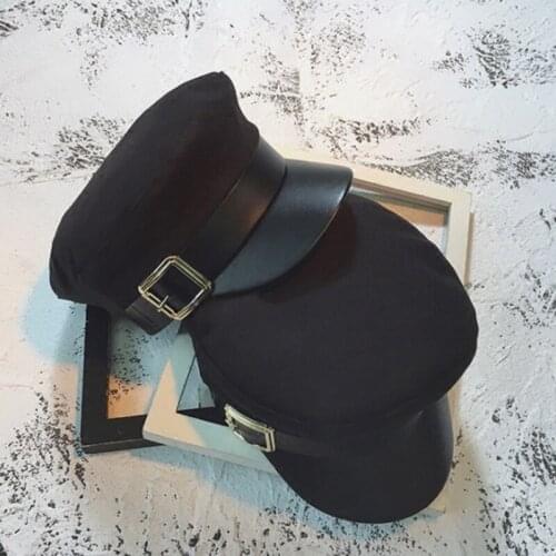 GAOKE 2019 Fashion Solid Visor Military Hat Autumn And Winter Vintage Patchwork Beret Cap For Women England Style Flat Cap