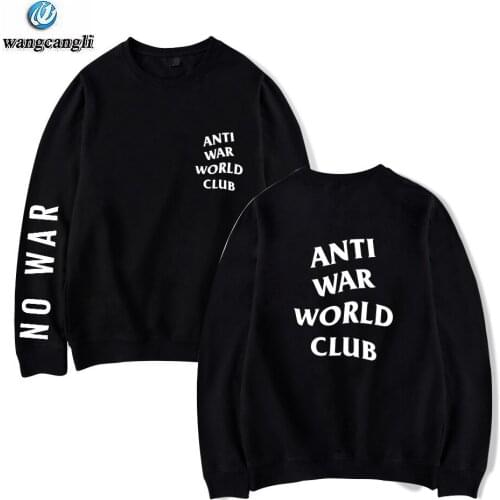 ANTI WAR WORLD CLUB Winter Hoodies Men Women Sweatshirt New Design Fashion Tracksuit Loose Hoodie Unisex Casual Jacket Coat